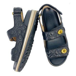 Coach Kacie Signature Leather Quilted Sandals S 8.5B